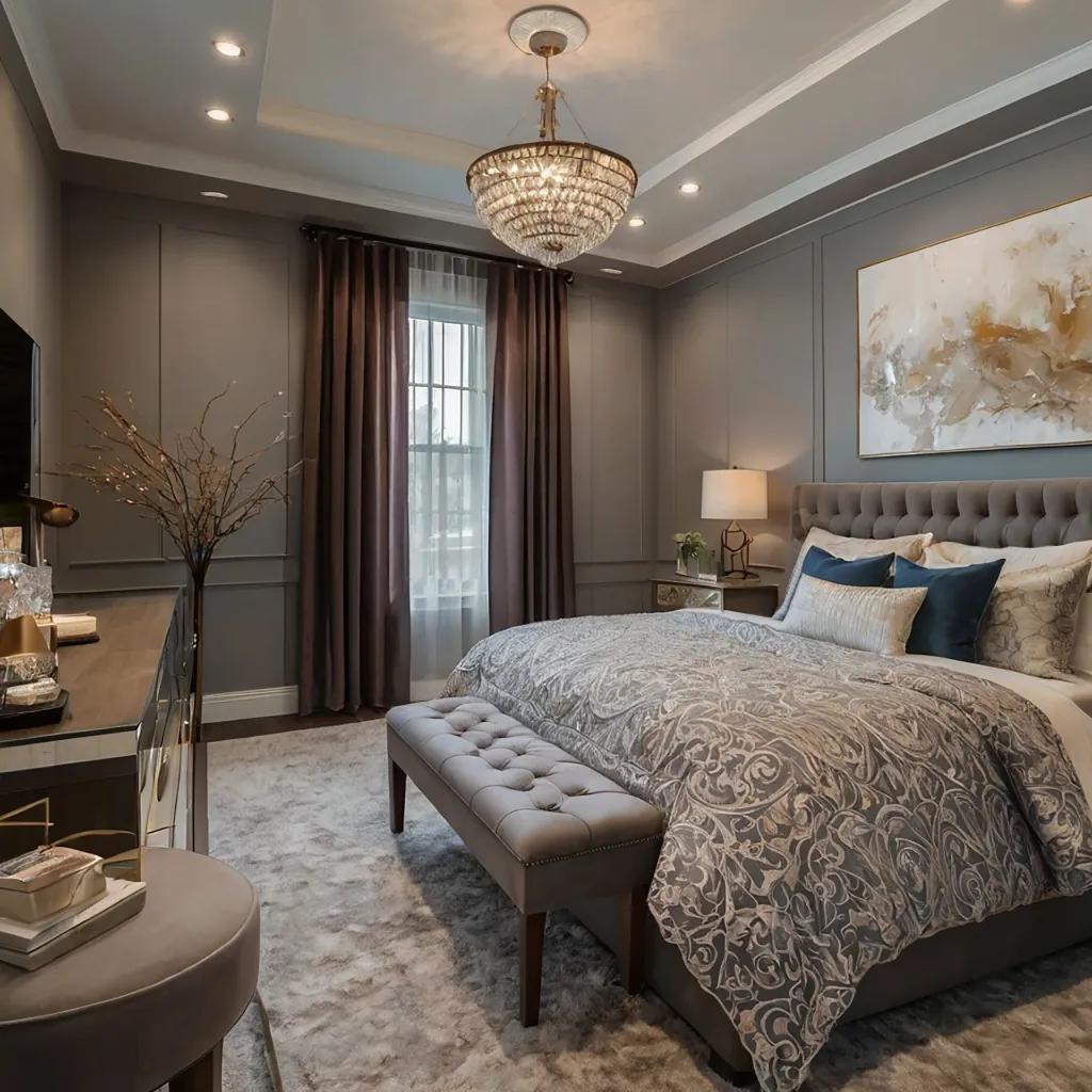bedroom-with-chandelier-hanging-from-ceiling.webp